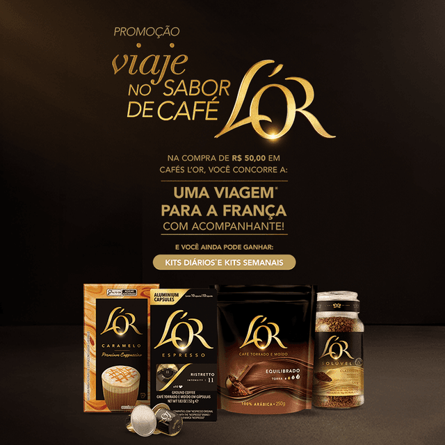 PROMOÇÃO VIAJE NO SABOR DO CAFÉ L'OR